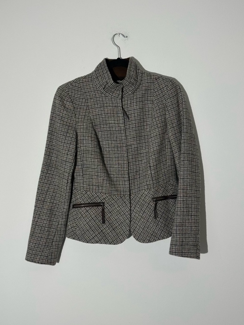 Talbots Gray Plaid Tailored Blazer Size 4